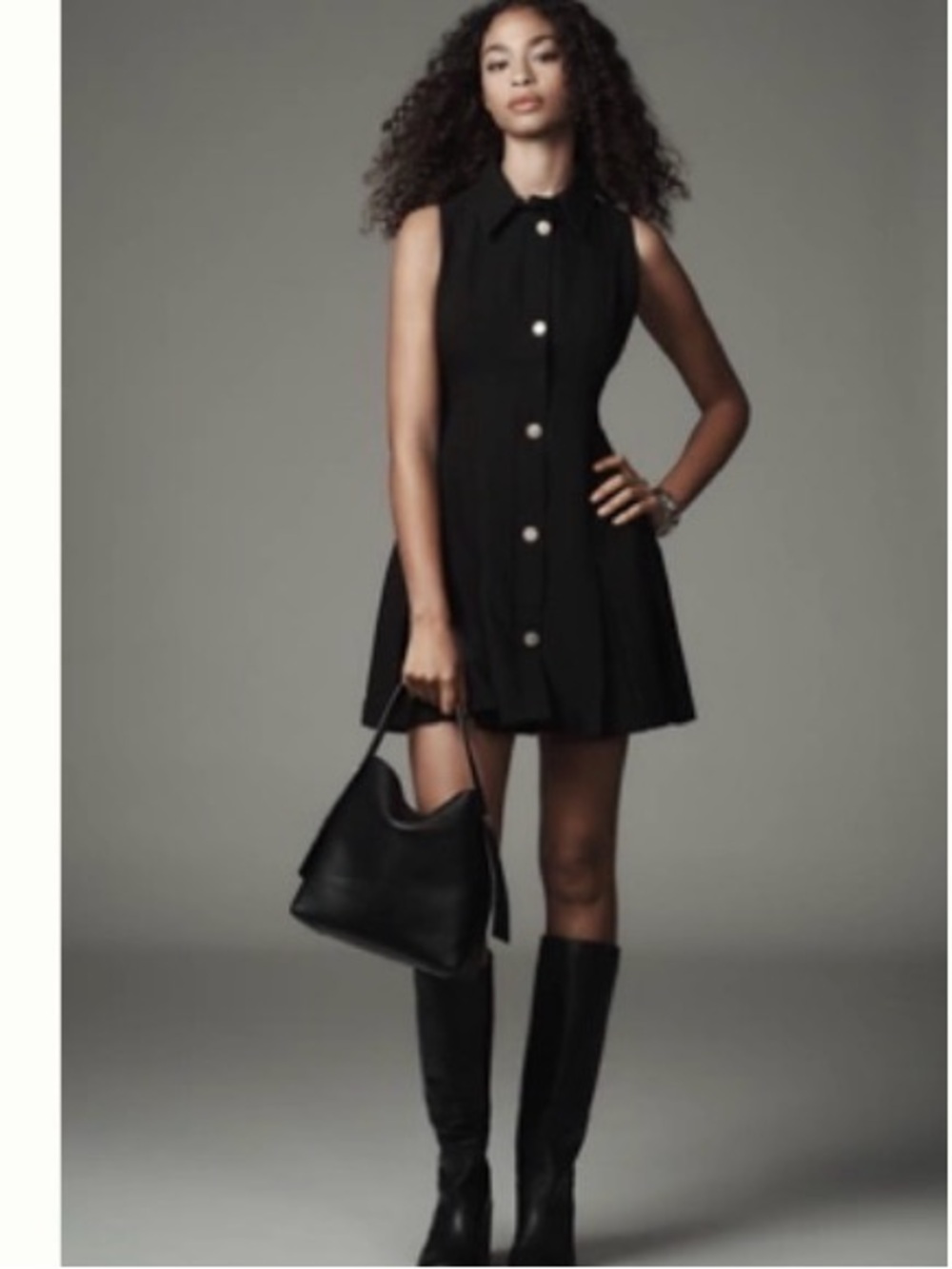 Maeve Black Petite Blazer with Gold Buttons